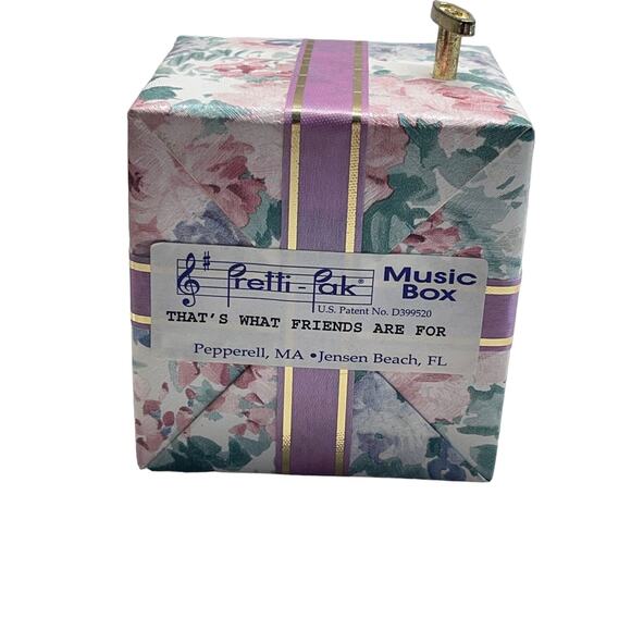 Pretti Pak Square Decorative Music Gift Box Playing That's What Friends Are For - Picture 4 of 6